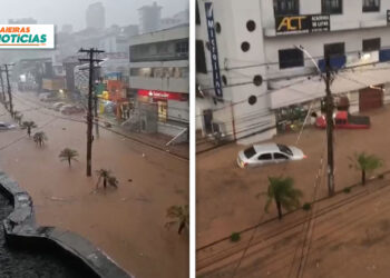 Forte chuva causa alagamentos em Caieiras