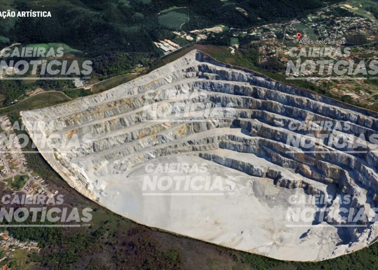 Pedreira em Caieiras - Foto: Representação Artística.