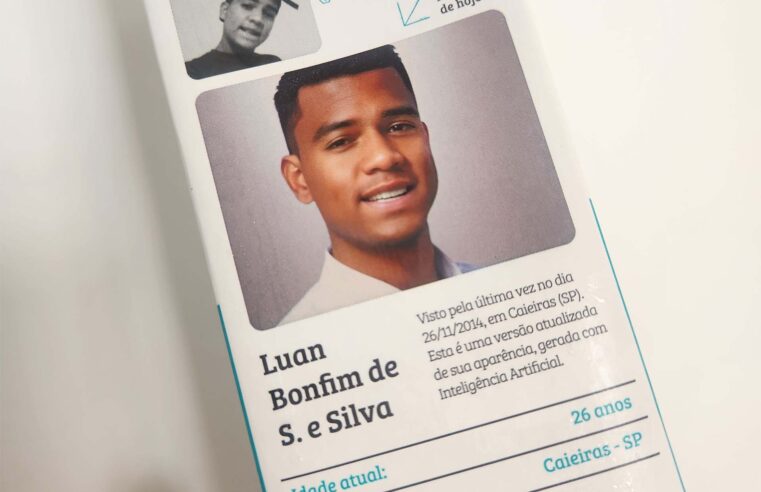 Rosto de jovem desaparecido em Caieiras estampa caixas de leite da Piracanjuba
