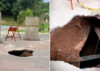 Buraco no Jardim São Francisco segue sem solução. Moradores cobram providências.