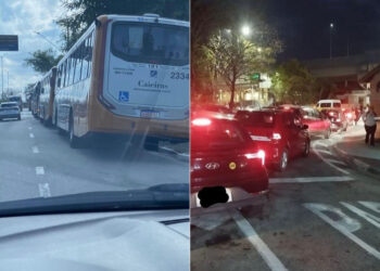 Postagem nas redes sociais questiona ônibus parados fora do terminal de Caieiras